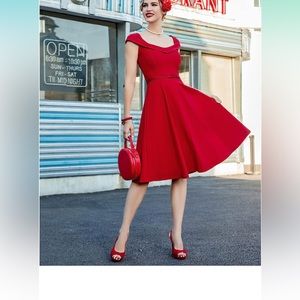 Red small formal dress.